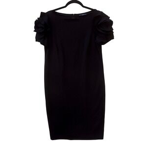 Pietro‎ Brunelli Milano Womens Medium Black Dress Ruffle Sleeve Italian Elegant